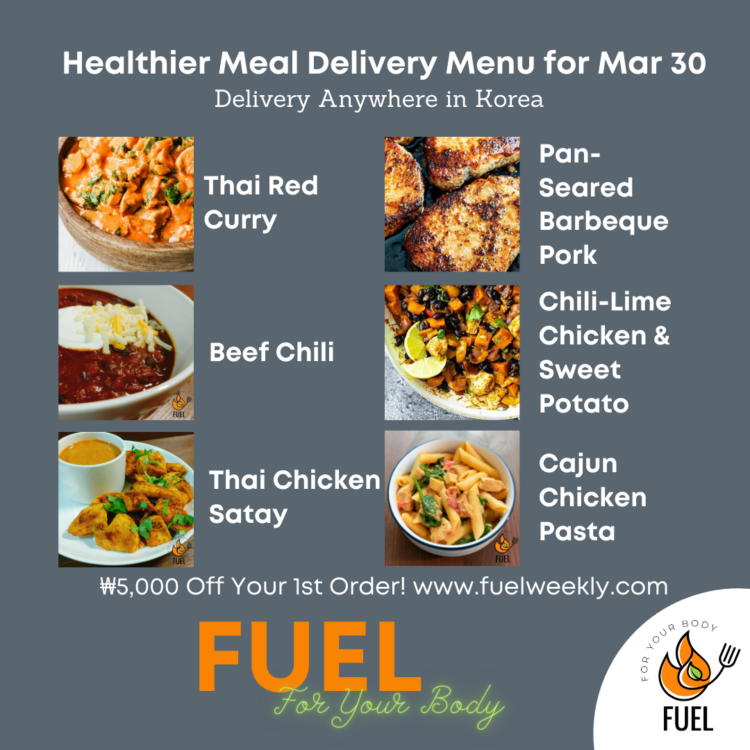 Fuel Weekly healthy meal delivery menu march 30