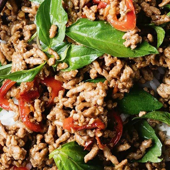 Thai Pork Rice Bowl With Vegetables