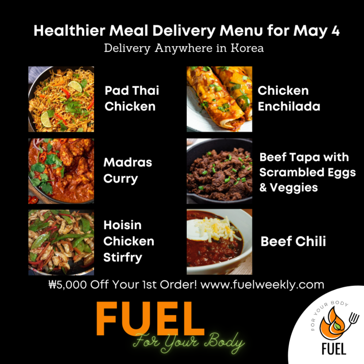 Fuel healthy meal delivery service in Korea menu for May 4 delivery