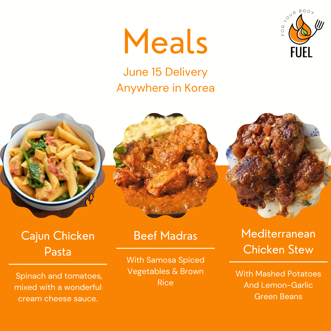 FUEL Meal delivery service in Korea menu June 15 1