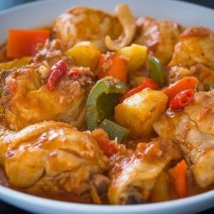 Keto Friendly Chicken Caldereta with Cauliflower Rice