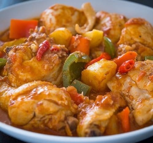 Keto Friendly Chicken Caldereta with Cauliflower Rice
