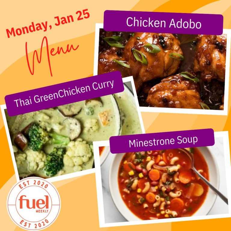 Korea Food Delivery FUEL Weekly Jan 25 menu 2